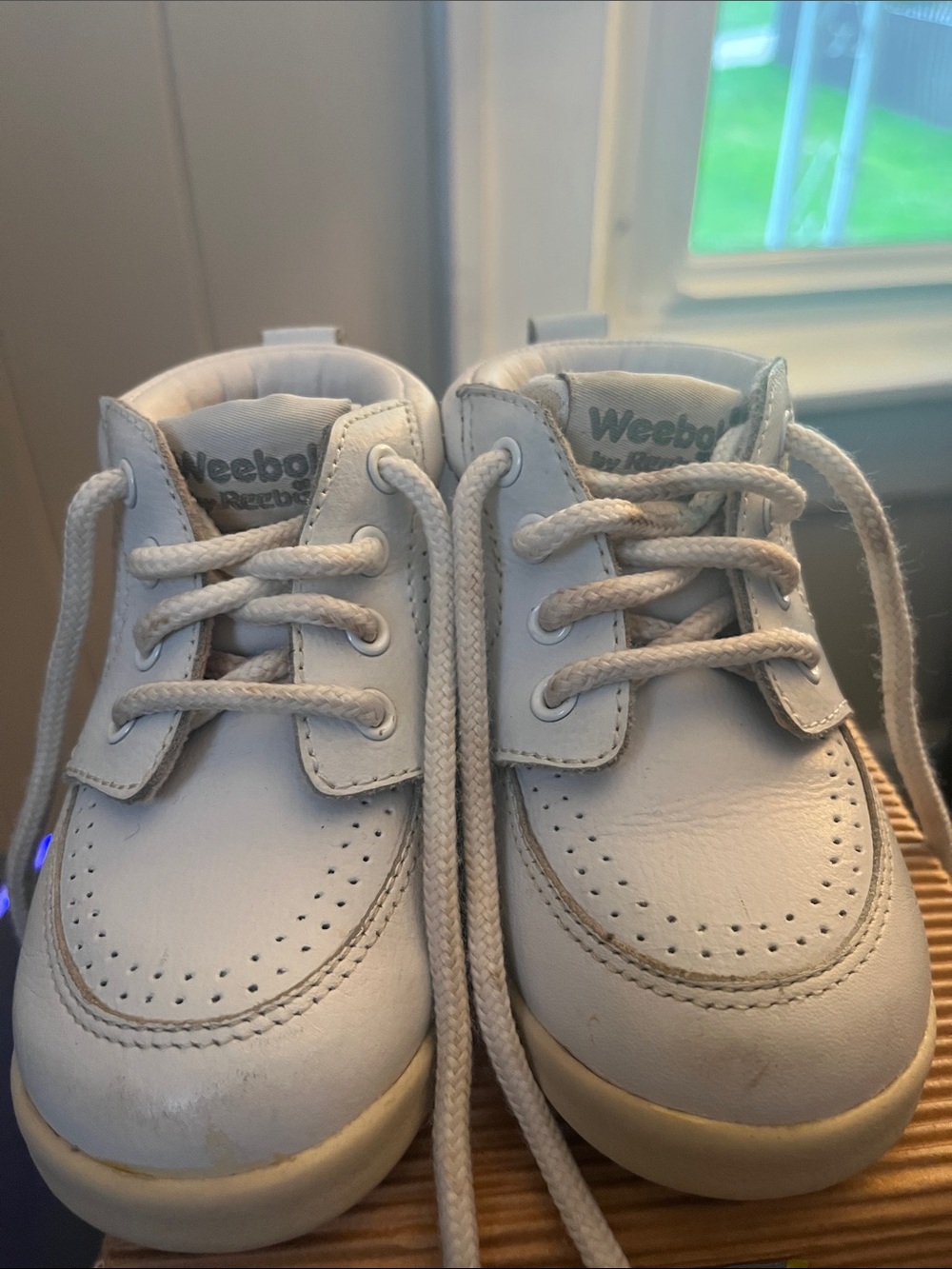 BabyWhite Leather Lace-Up Sneakers